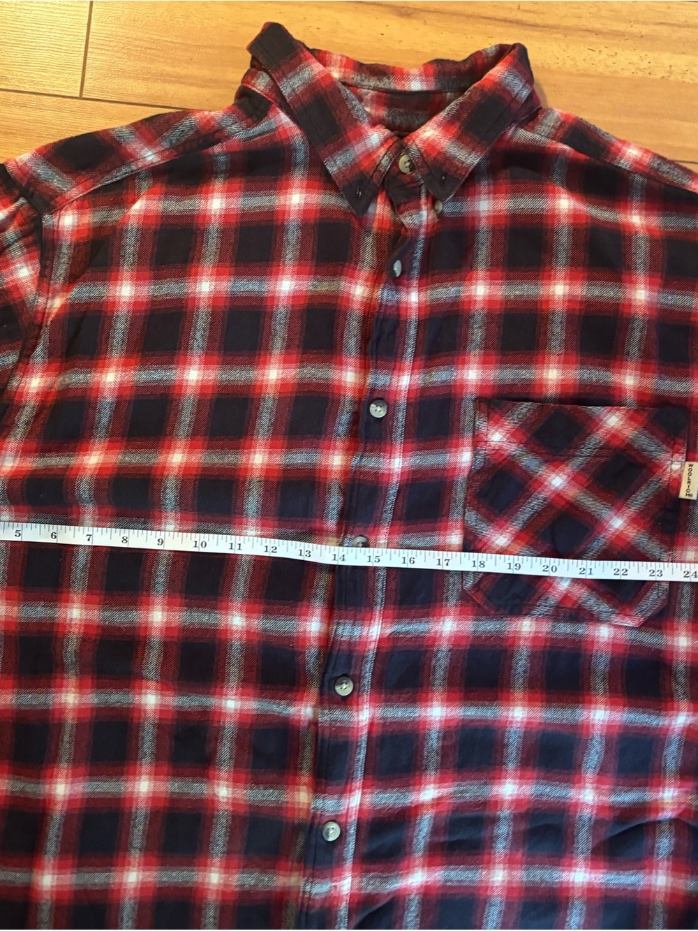 Woolrich Men's Red Black Plaid Button Down Flannel Shirt XXL Grunge Gorpecore - Picture 7 of 8